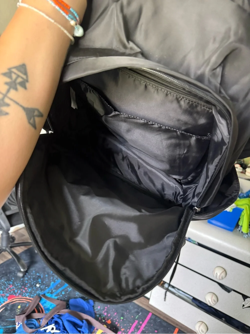 Black Men's Backpack with Messi Graphic